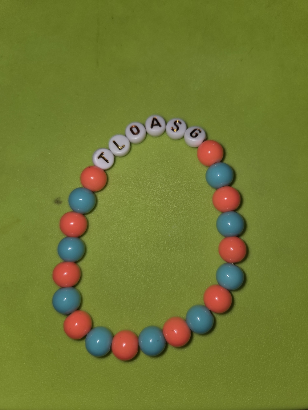 Kids Beaded Bracelet Green & Red